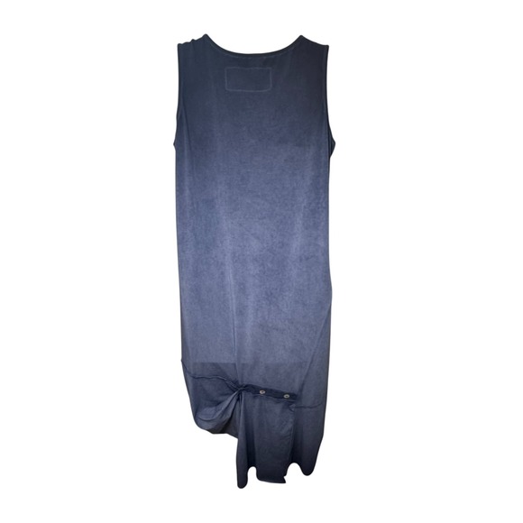 Luukaa Blue Sleeveless Asymmetrical Cocoon Dress Jersey Artsy Lagenlook S/M - Picture 5 of 10